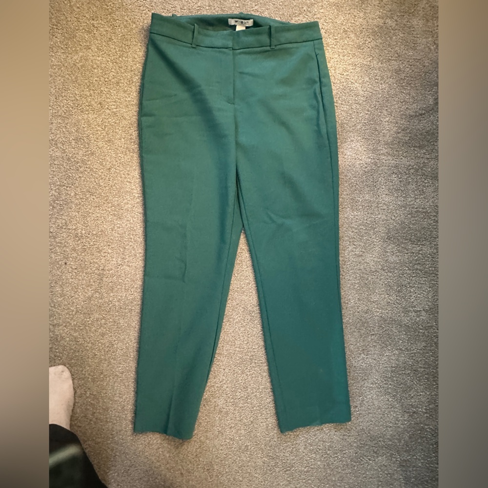 Sophisticated White House Black Market Jade Trousers, Size 8